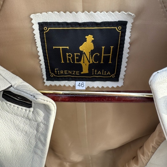 NWT Vintage Italian Leather Trench Coat - Picture 3 of 16